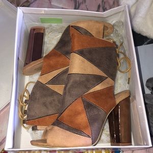 TRUFFLE COLLECTION ALYSSA PATCHWORK PEEPTOE